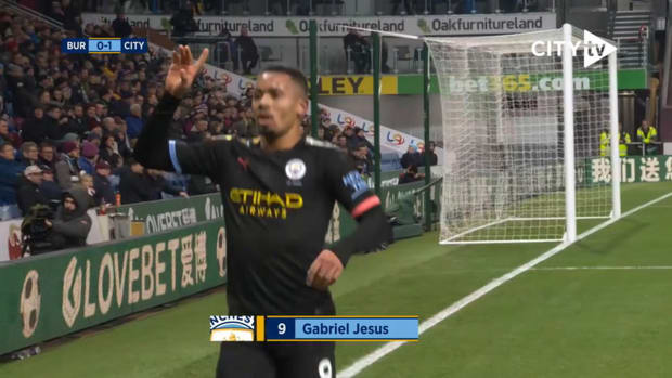 Gabriel Jesus on target against Burnley